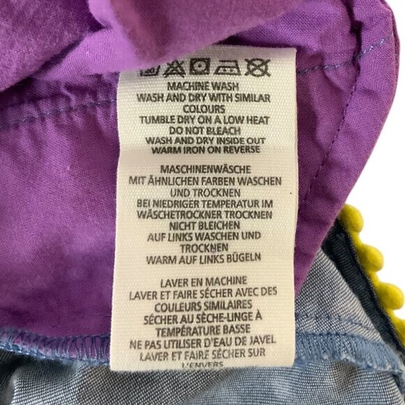 Mini Boden Polka Dot Girls Romper 4-5Y Blue Yellow Pom Pom Trim Spring Summer - Picture 7 of 7